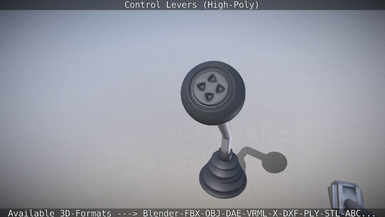 Control Levers High-Poly 3D model_2
