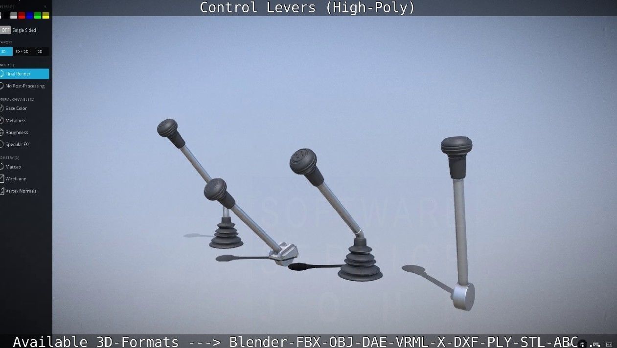 Control Levers High-Poly 3D model_48