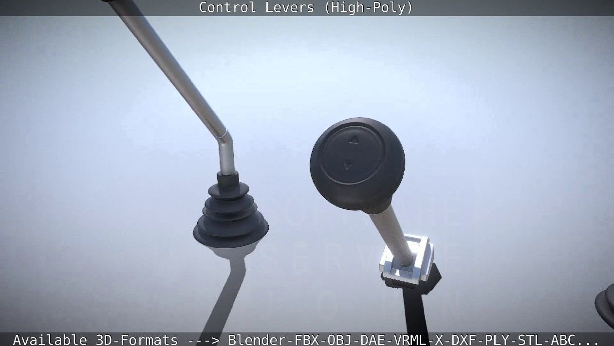 Control Levers High-Poly 3D model_35