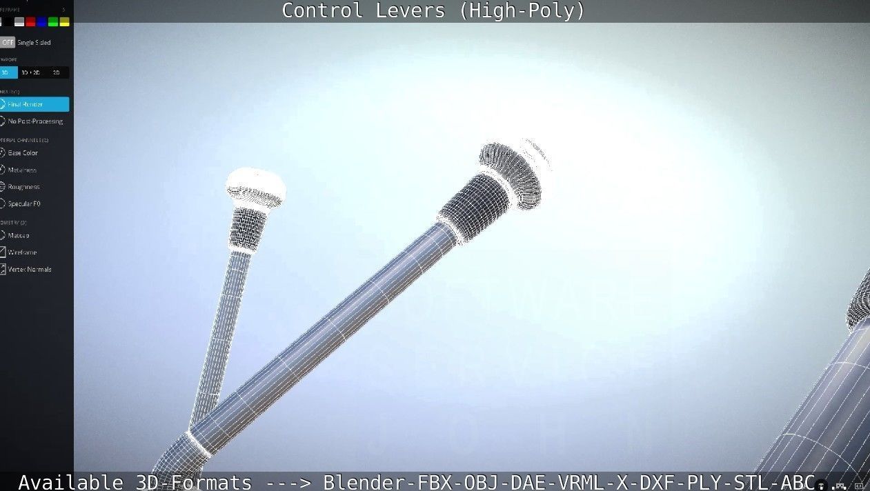 Control Levers High-Poly 3D model_64