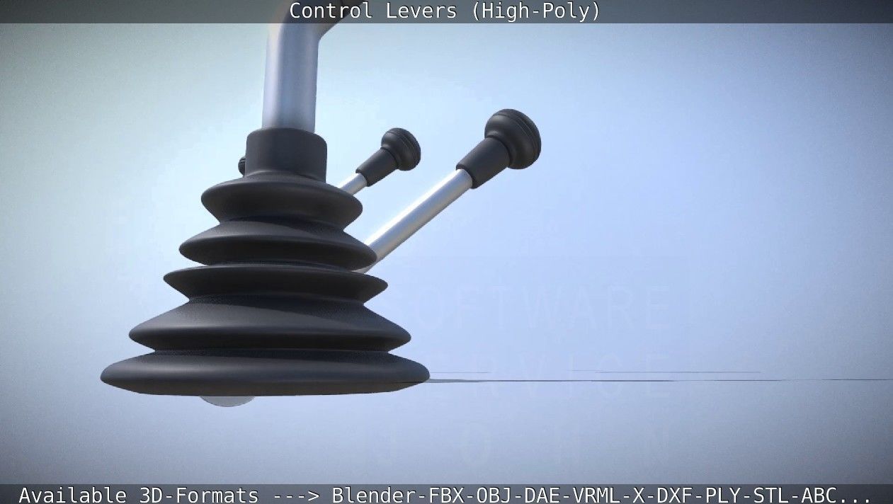 Control Levers High-Poly 3D model_5