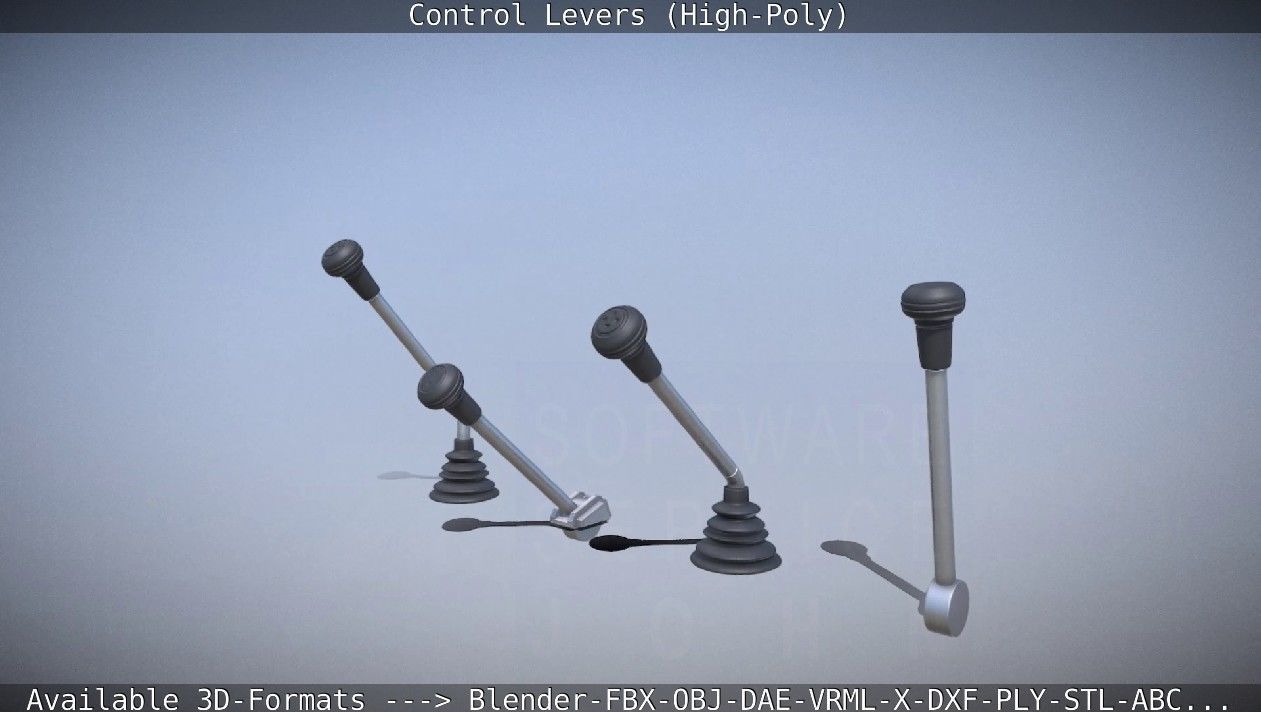 Control Levers High-Poly 3D model_43