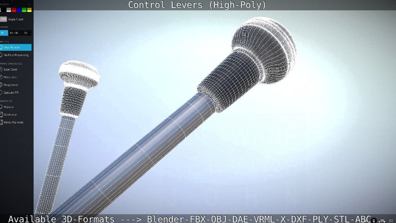 Control Levers High-Poly 3D model_63