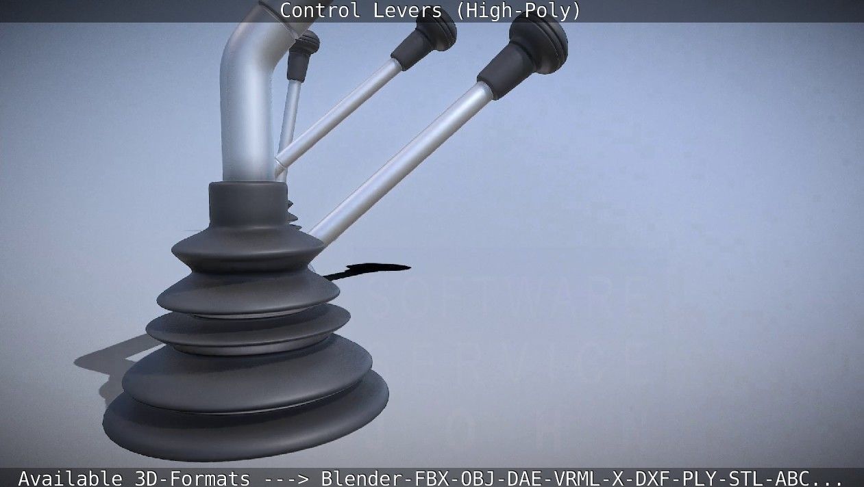Control Levers High-Poly 3D model_29