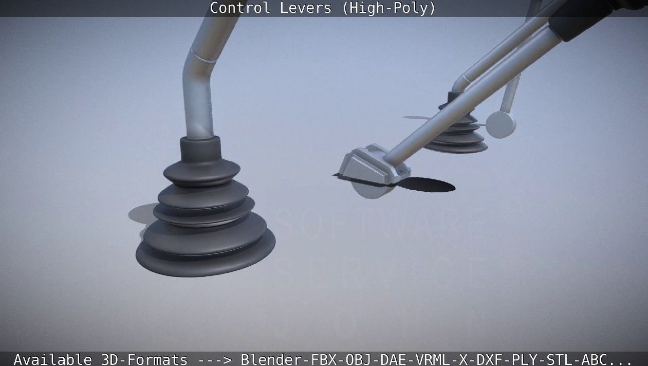 Control Levers High-Poly 3D model_30