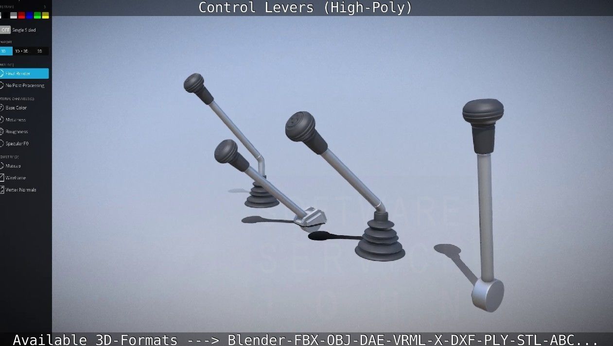 Control Levers High-Poly 3D model_70