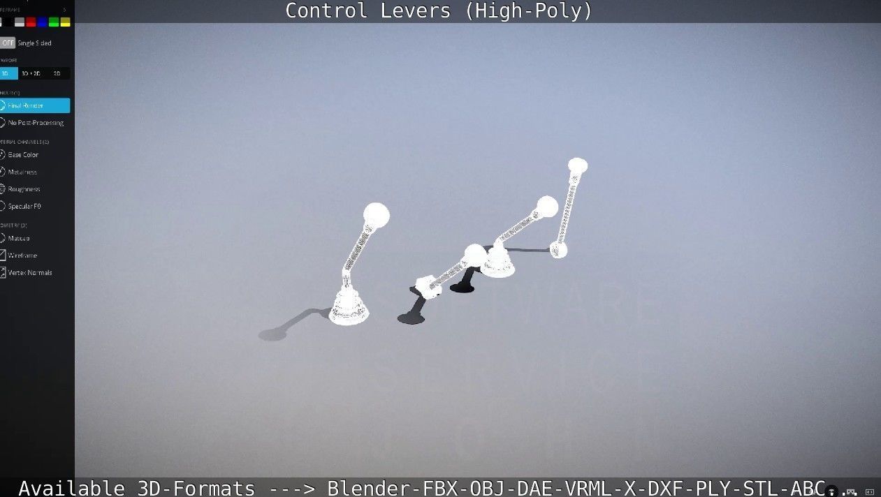 Control Levers High-Poly 3D model_24