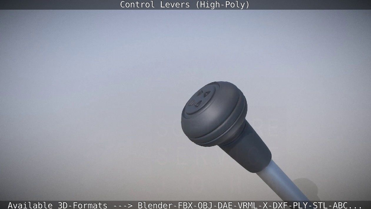Control Levers High-Poly 3D model_19