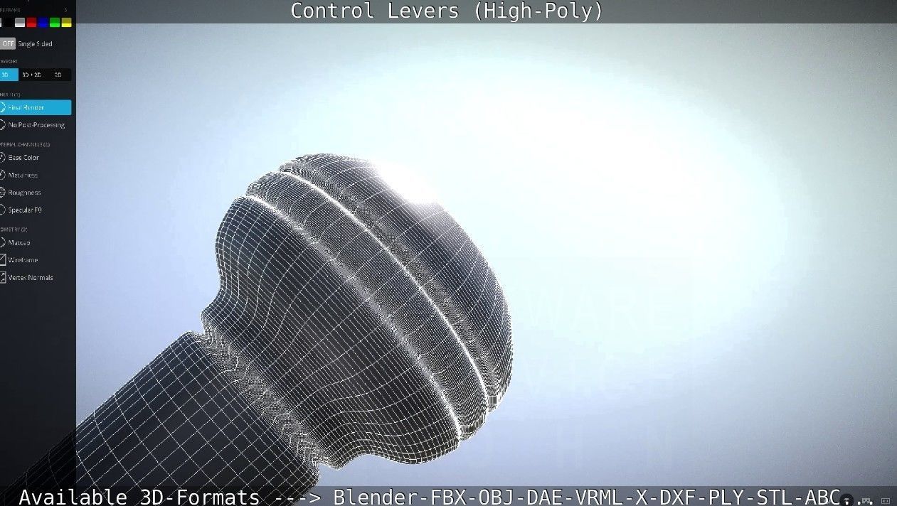 Control Levers High-Poly 3D model_61