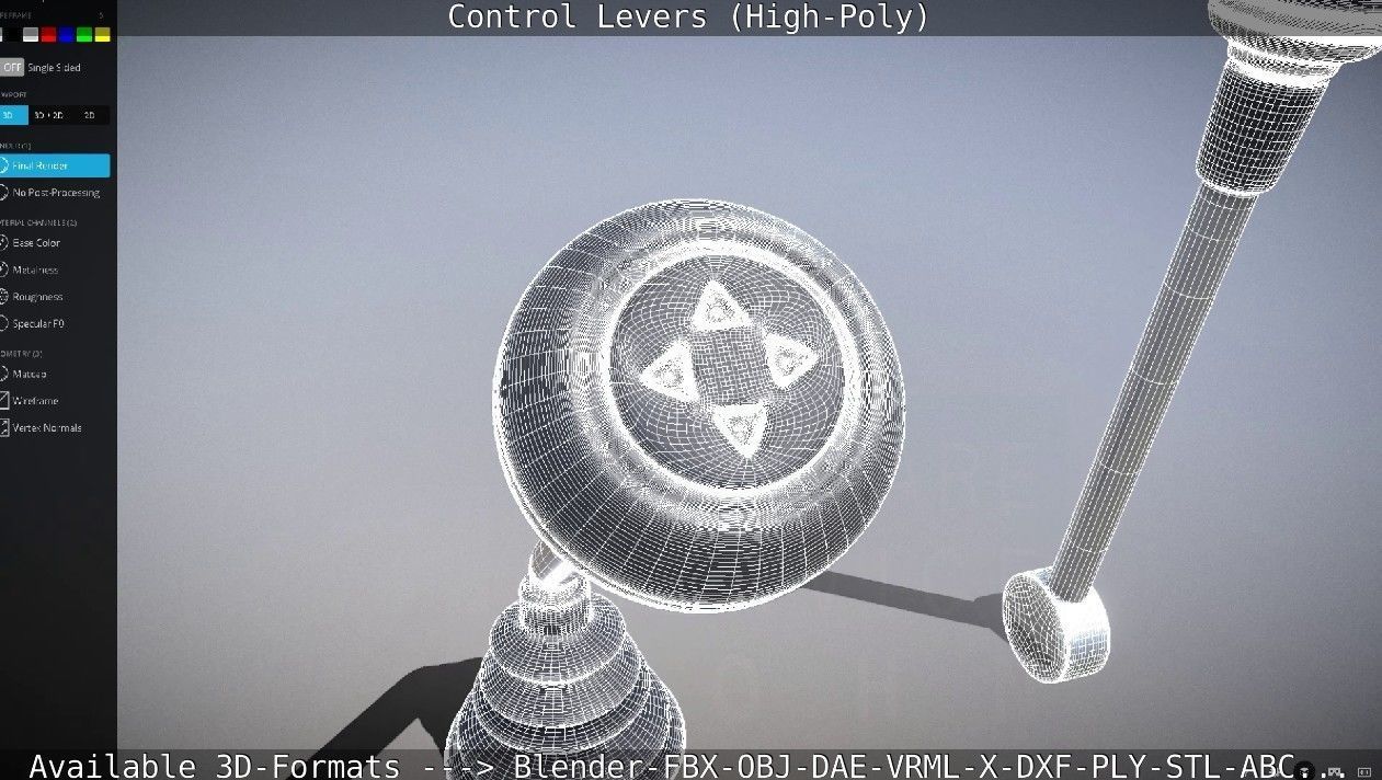 Control Levers High-Poly 3D model_57