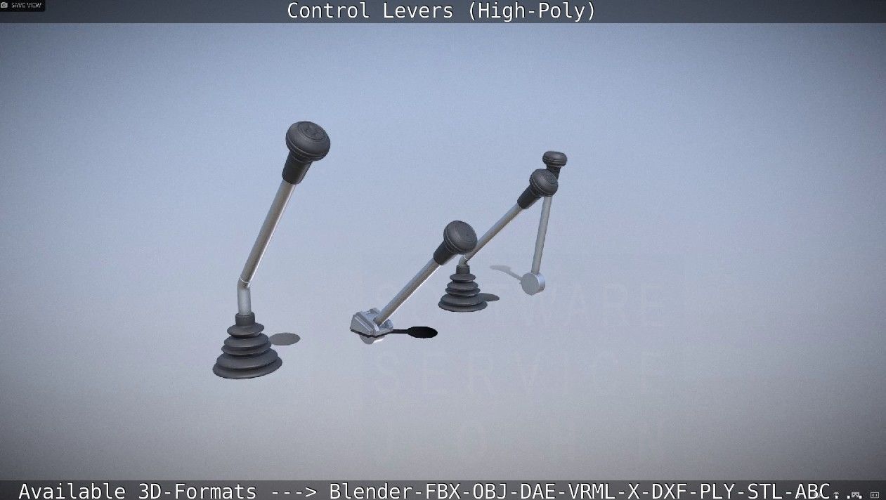 Control Levers High-Poly 3D model_15