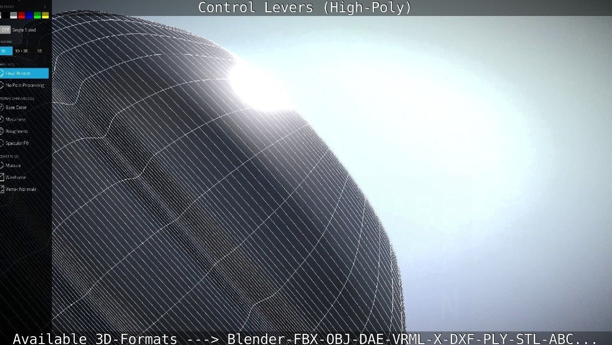 Control Levers High-Poly 3D model_60