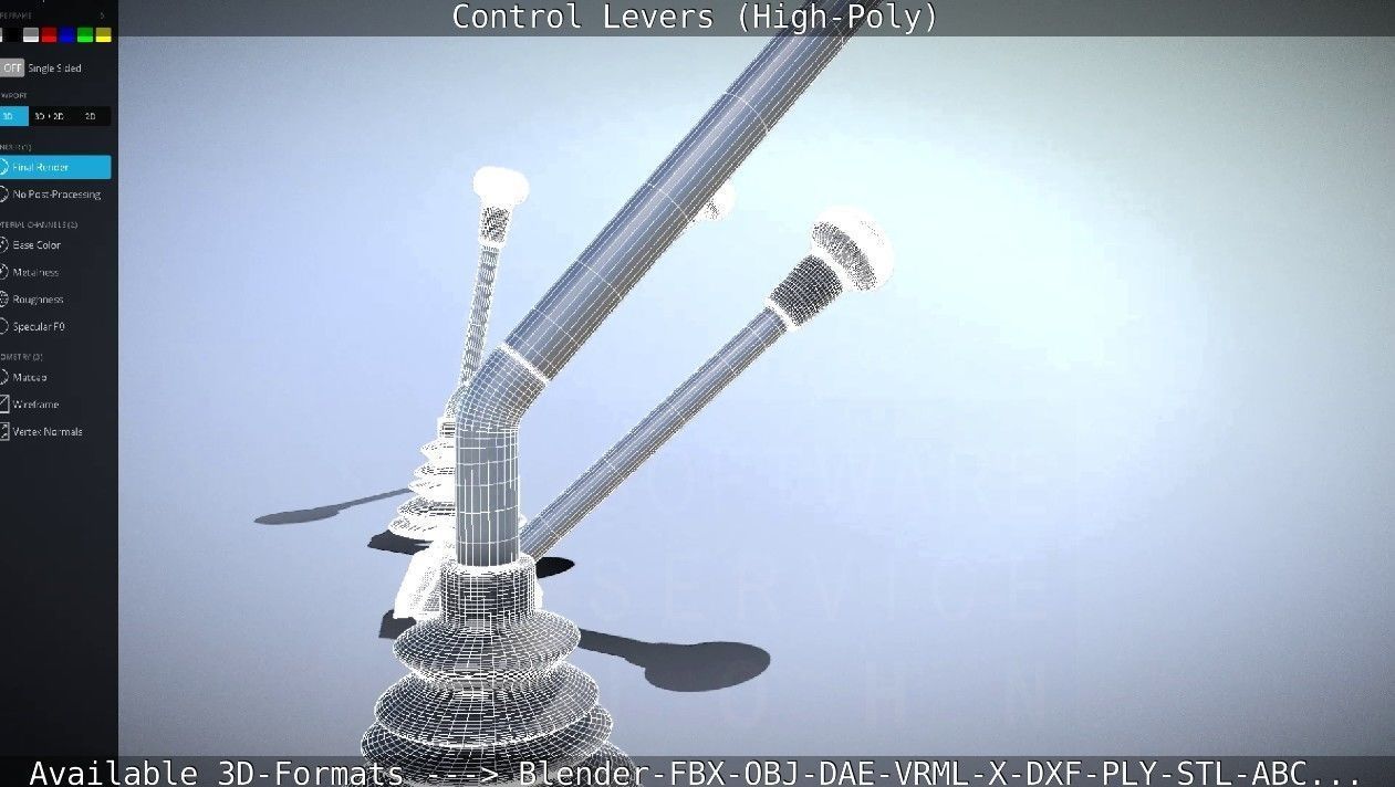 Control Levers High-Poly 3D model_67