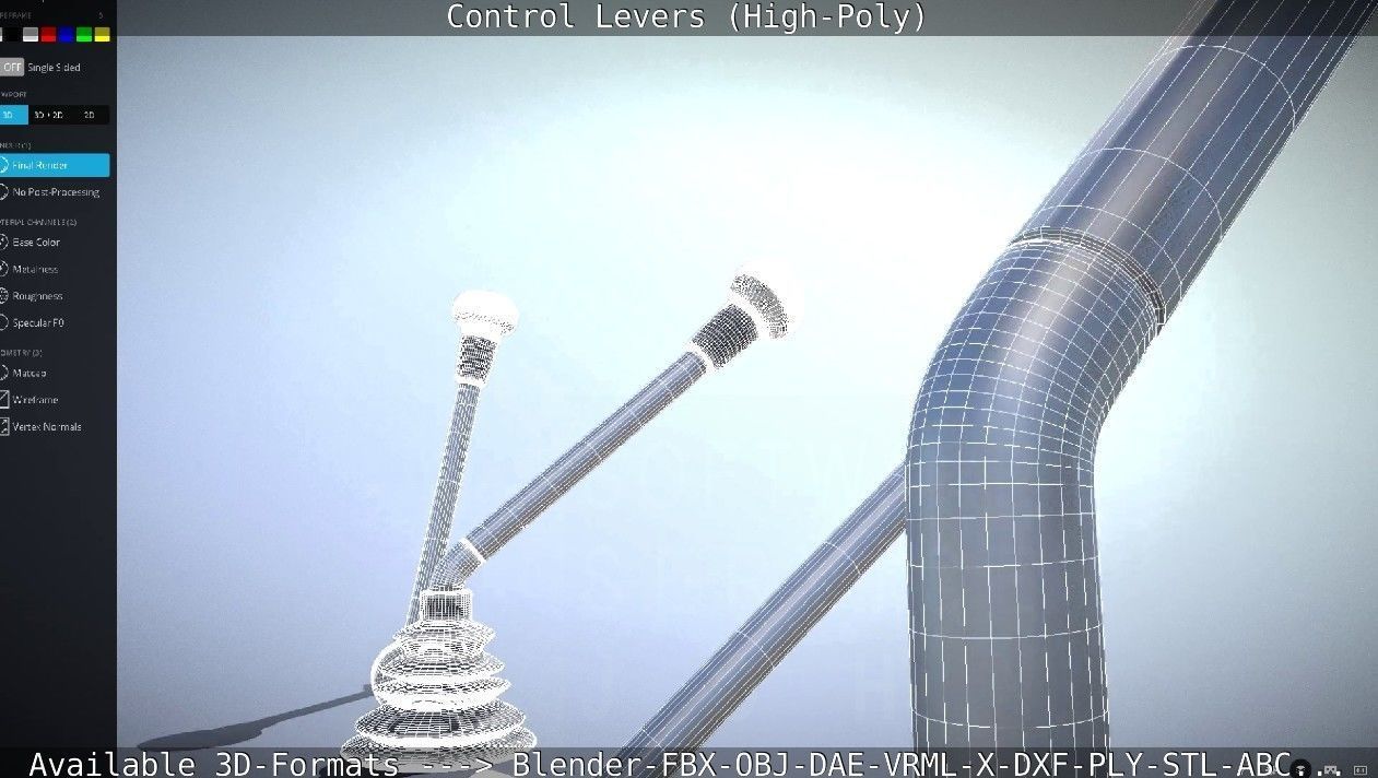 Control Levers High-Poly 3D model_65