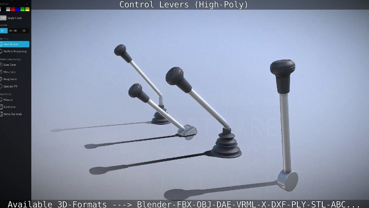 Control Levers High-Poly 3D model_73