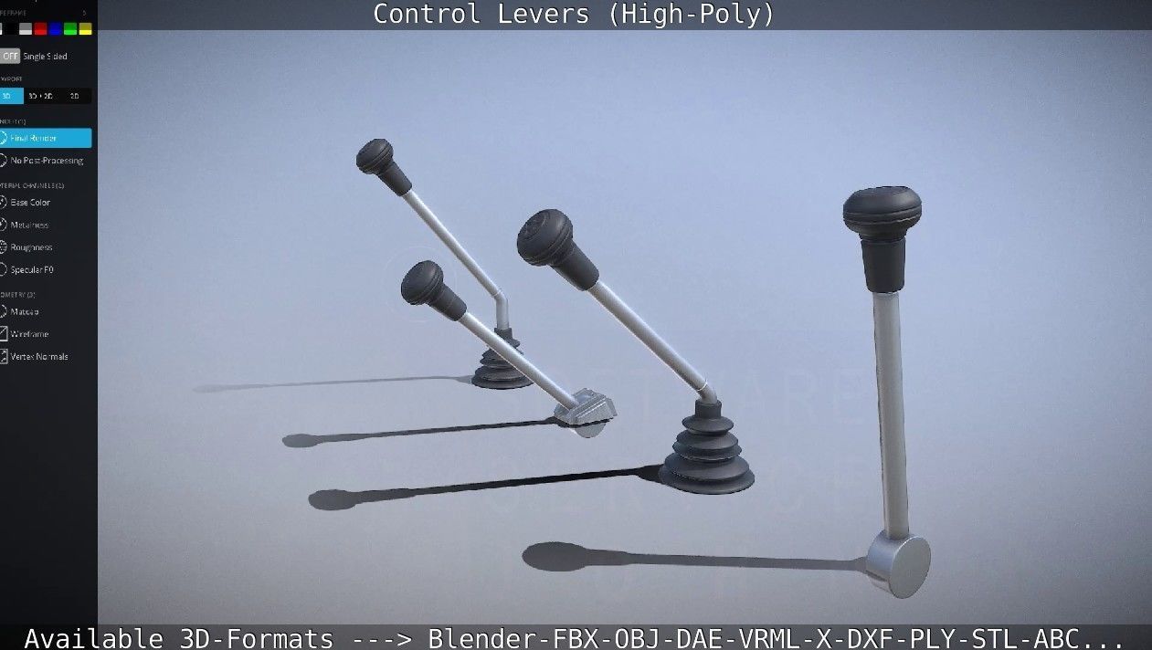 Control Levers High-Poly 3D model_72