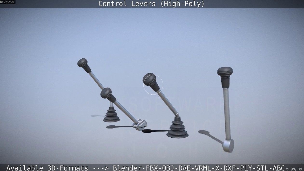 Control Levers High-Poly 3D model_44