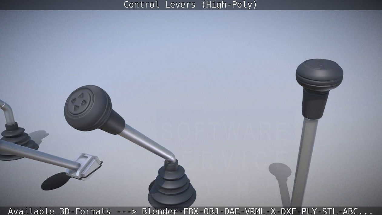 Control Levers High-Poly 3D model_38
