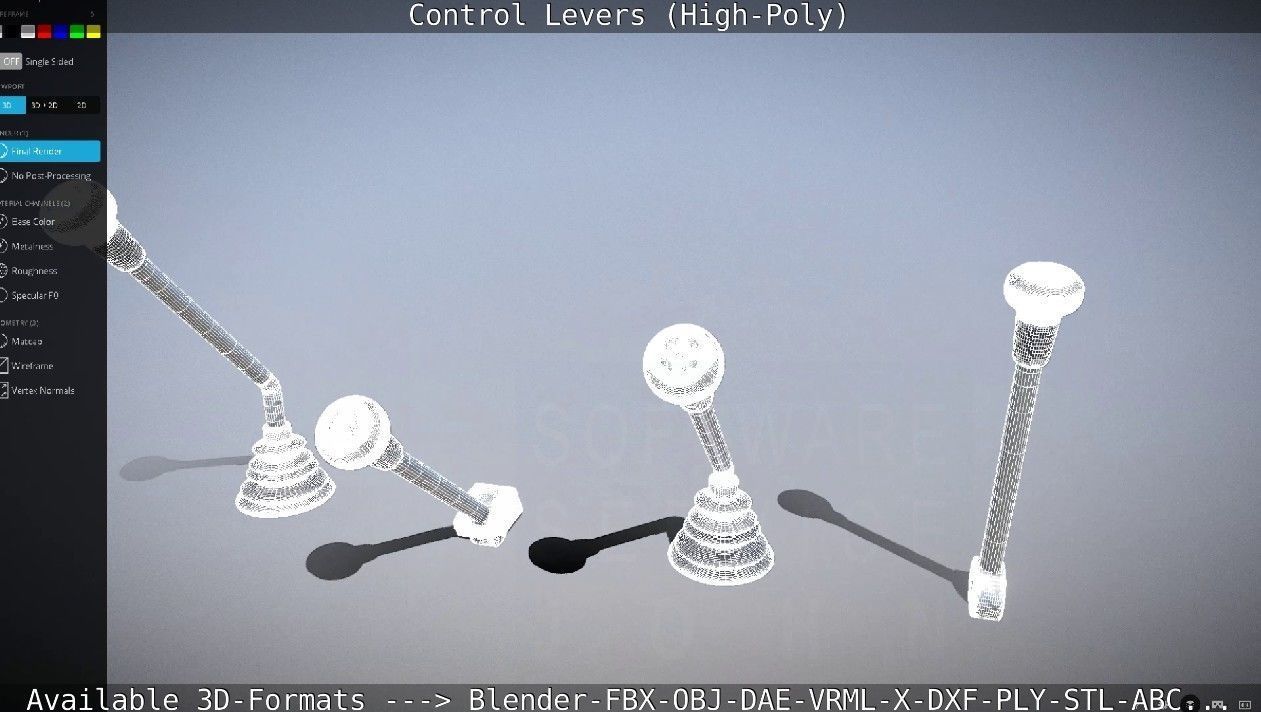 Control Levers High-Poly 3D model_53