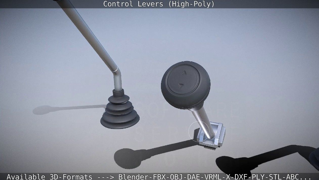 Control Levers High-Poly 3D model_34