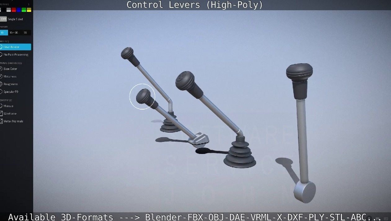 Control Levers High-Poly 3D model_71