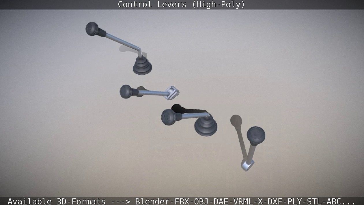 Control Levers High-Poly 3D model_42