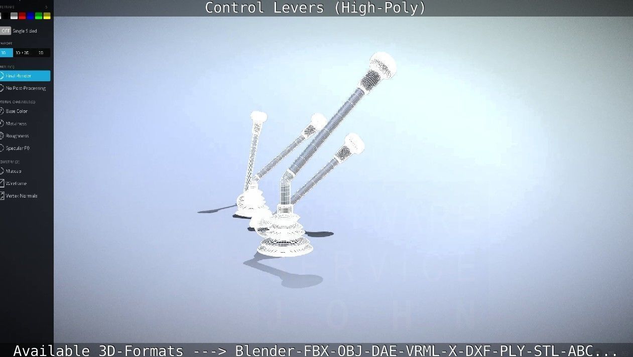 Control Levers High-Poly 3D model_68