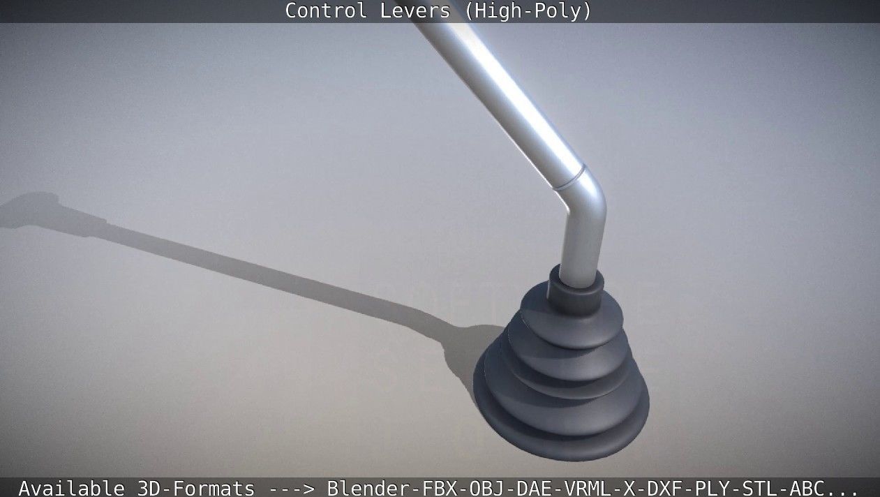 Control Levers High-Poly 3D model_27