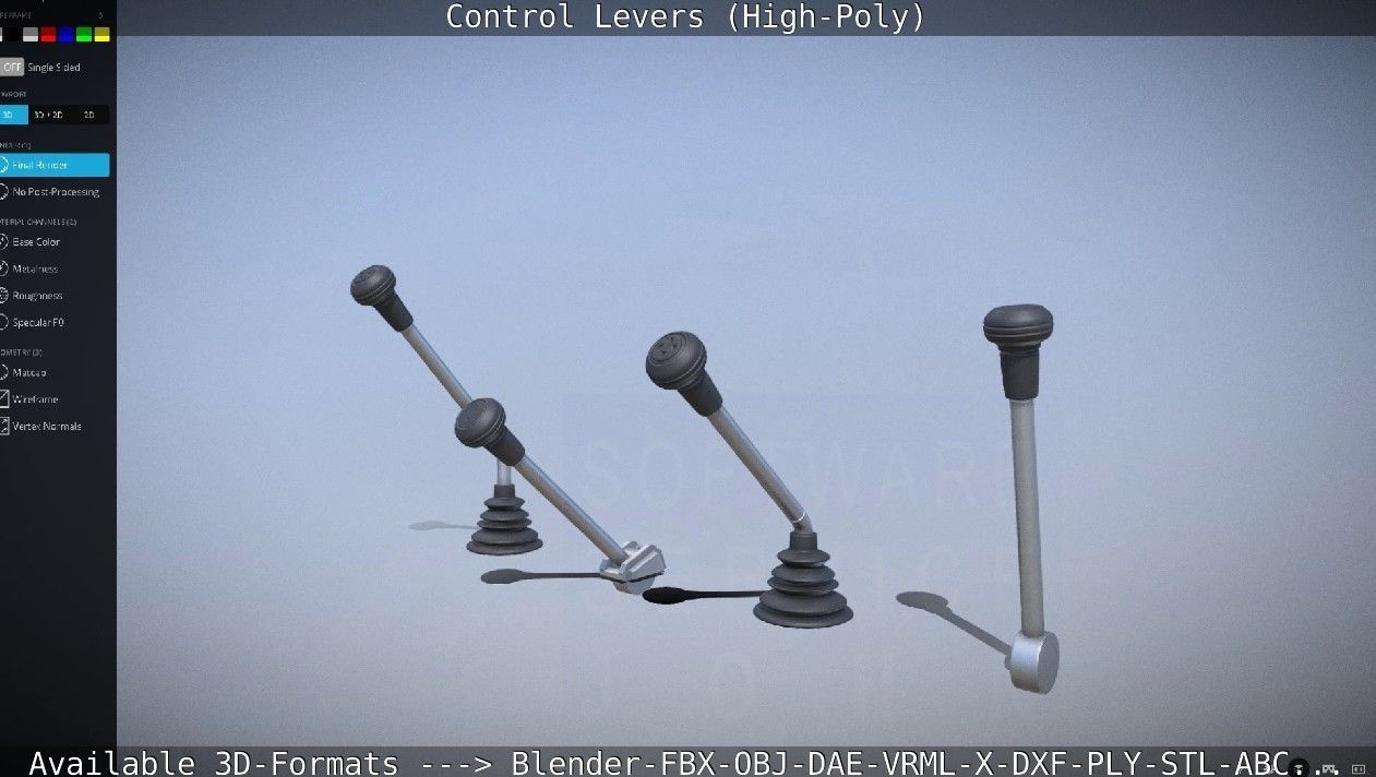 Control Levers High-Poly 3D model_52