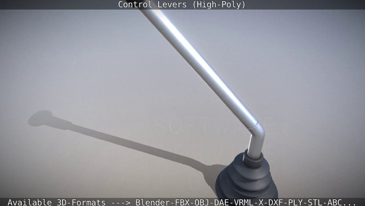 Control Levers High-Poly 3D model_22