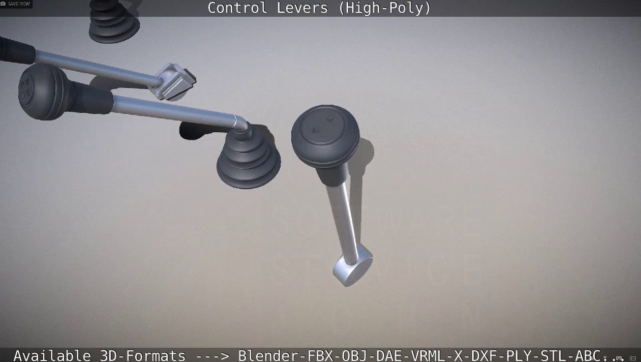 Control Levers High-Poly 3D model_40