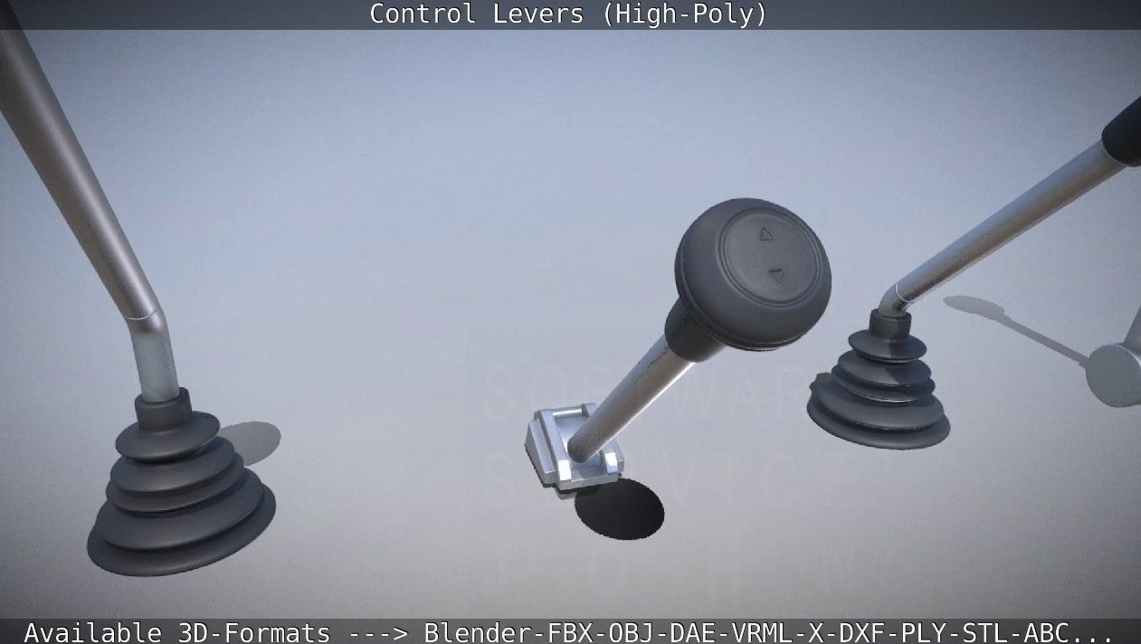 Control Levers High-Poly 3D model_32