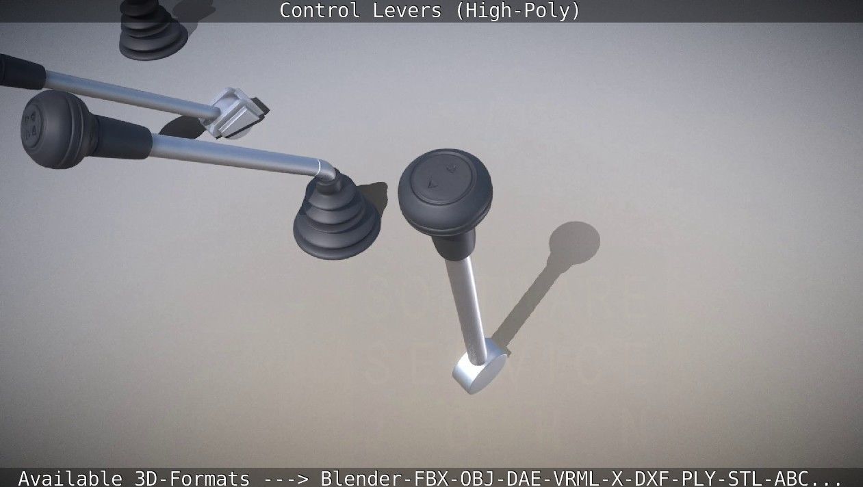 Control Levers High-Poly 3D model_39