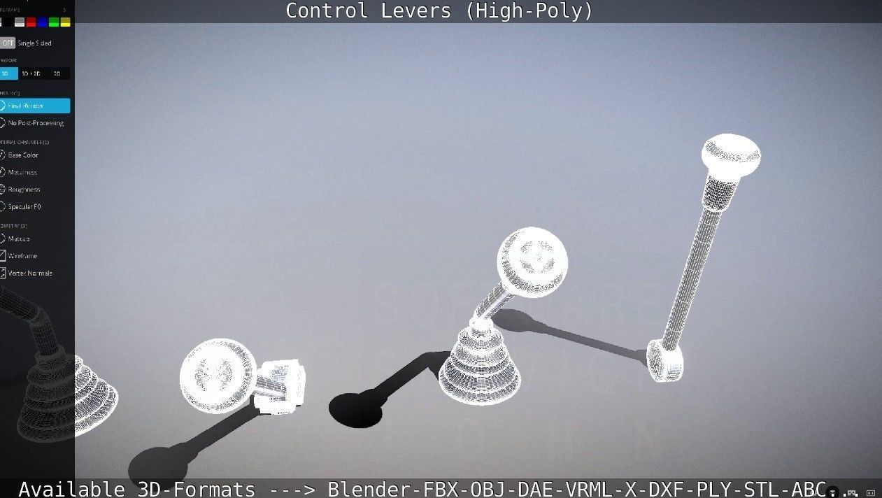Control Levers High-Poly 3D model_55