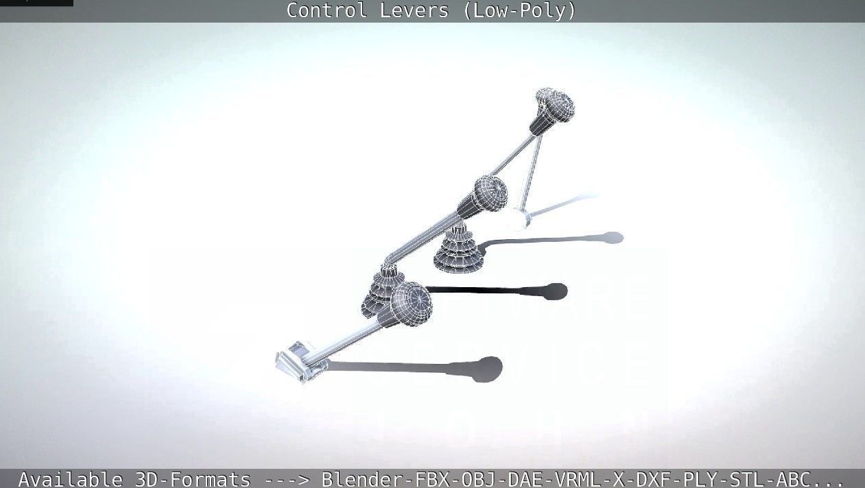 Control Levers - Low Poly Low-poly 3D model_75
