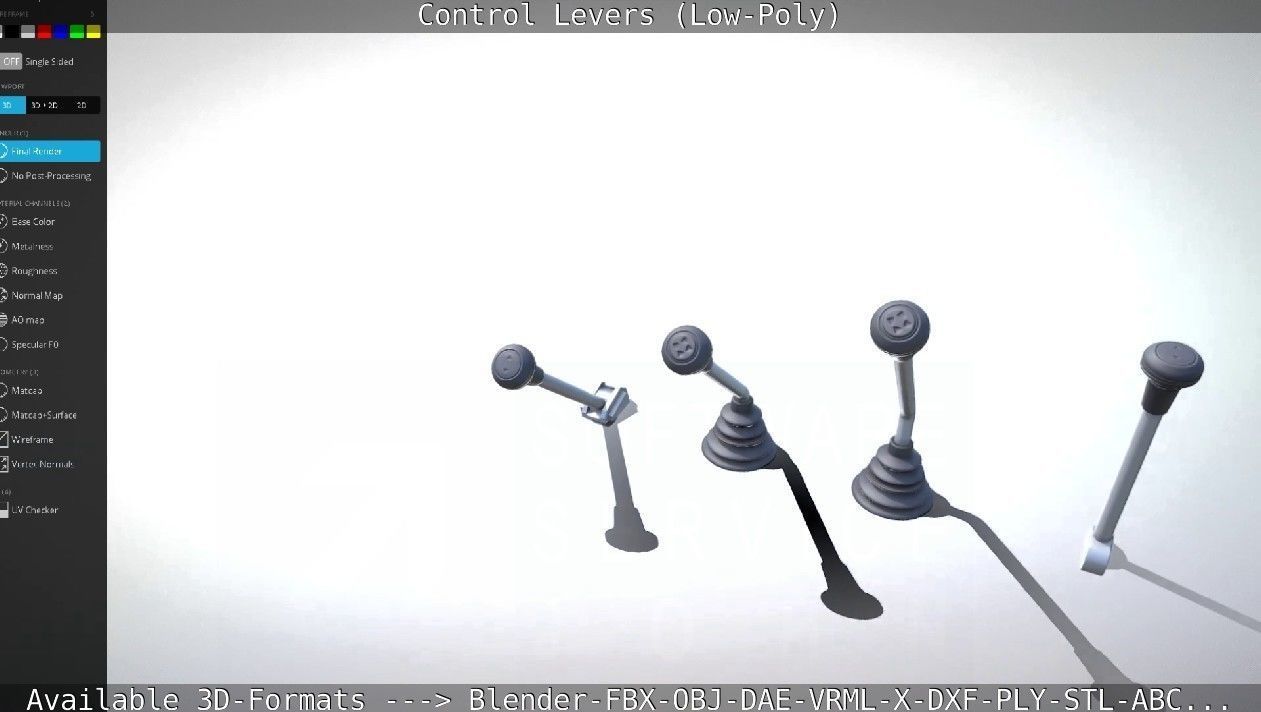 Control Levers - Low Poly Low-poly 3D model_67