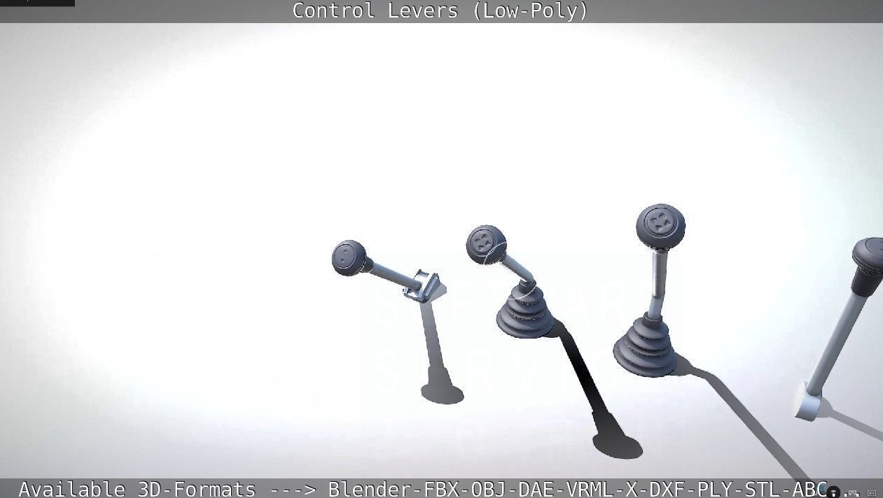 Control Levers - Low Poly Low-poly 3D model_68