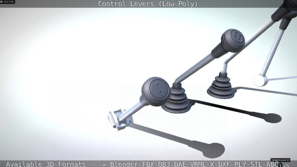 Control Levers - Low Poly Low-poly 3D model_32