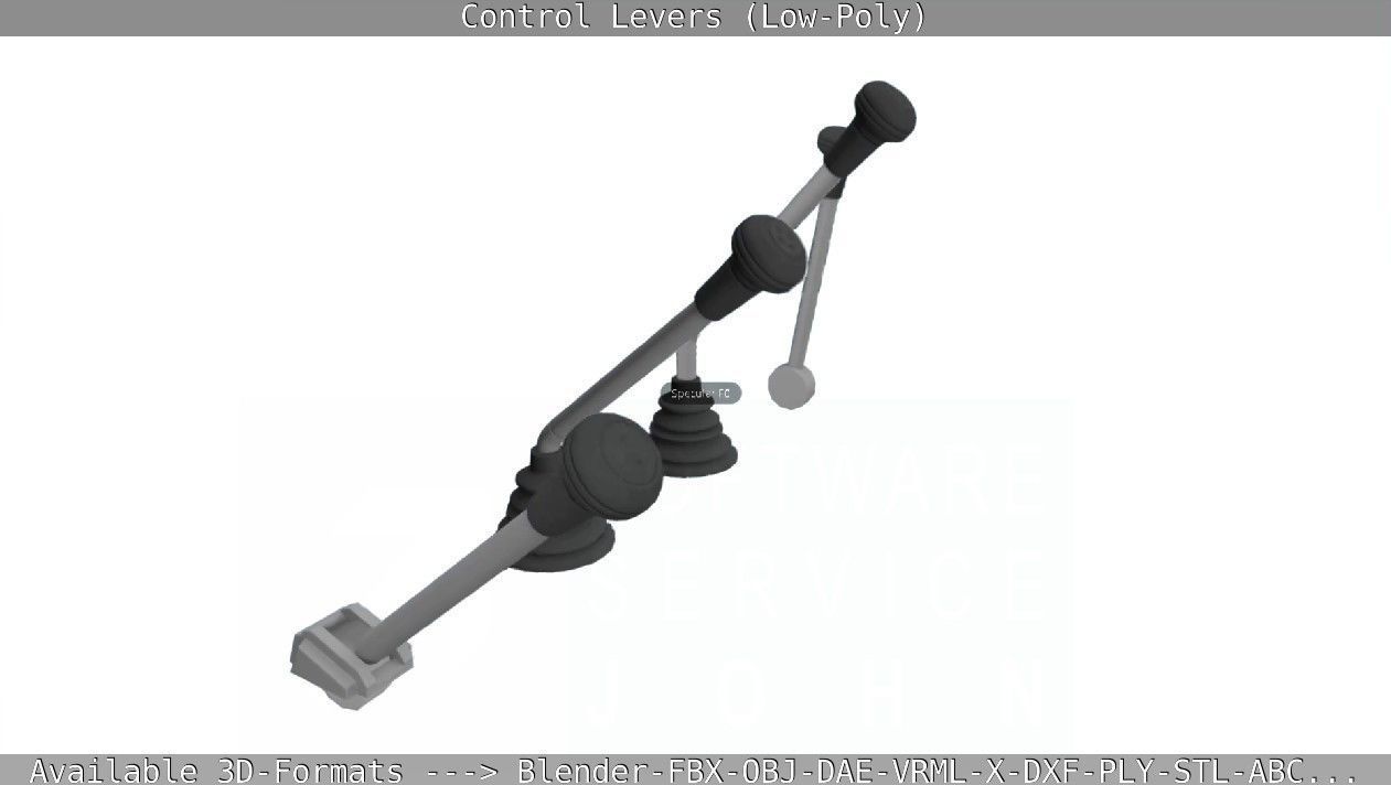 Control Levers - Low Poly Low-poly 3D model_9
