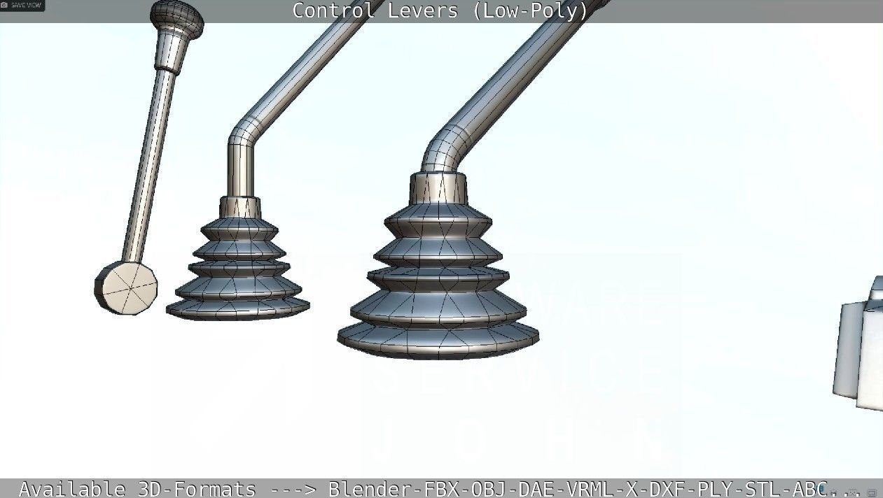 Control Levers - Low Poly Low-poly 3D model_21