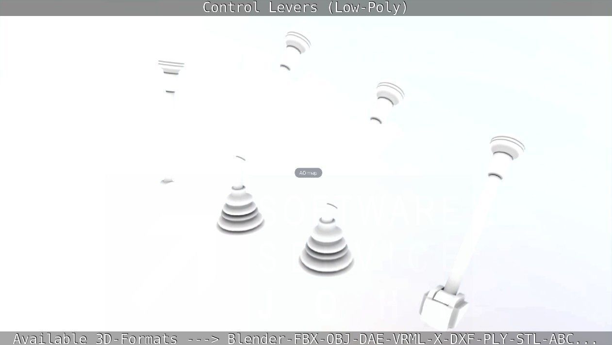 Control Levers - Low Poly Low-poly 3D model_8