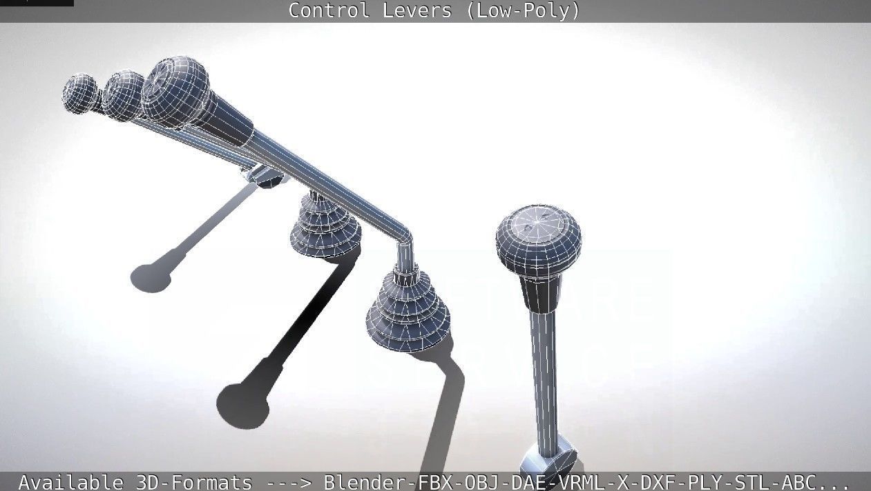 Control Levers - Low Poly Low-poly 3D model_72
