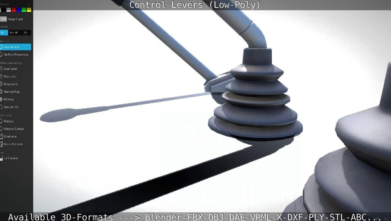 Control Levers - Low Poly Low-poly 3D model_63
