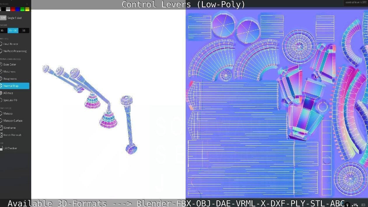 Control Levers - Low Poly Low-poly 3D model_47