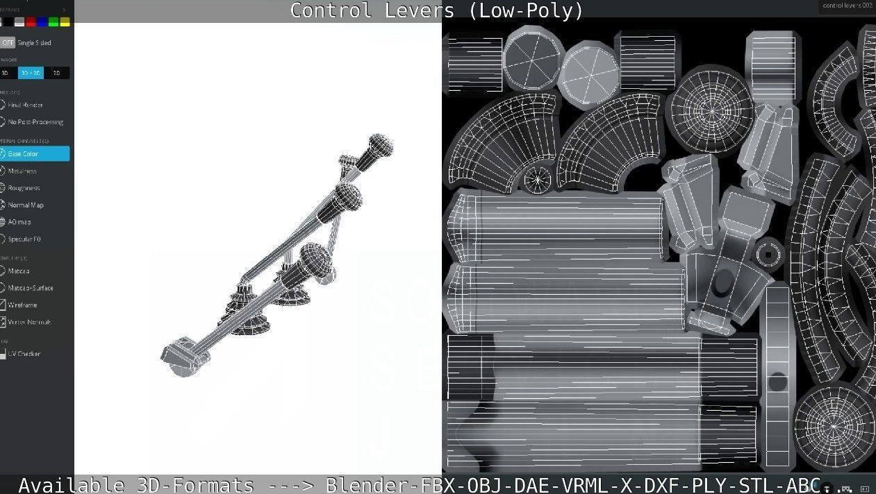 Control Levers - Low Poly Low-poly 3D model_41