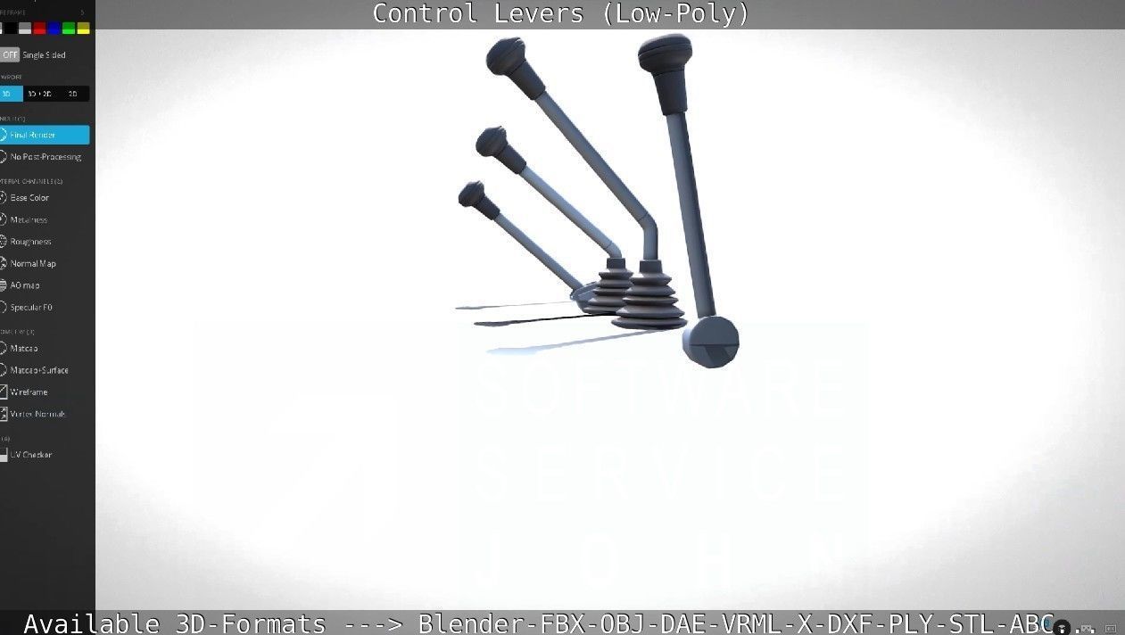 Control Levers - Low Poly Low-poly 3D model_65