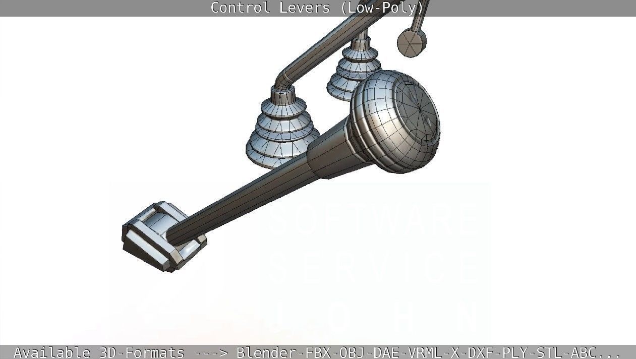 Control Levers - Low Poly Low-poly 3D model_23