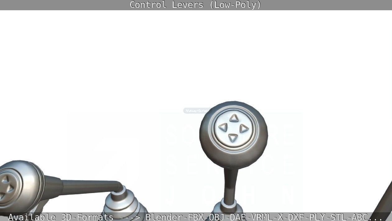 Control Levers - Low Poly Low-poly 3D model_13
