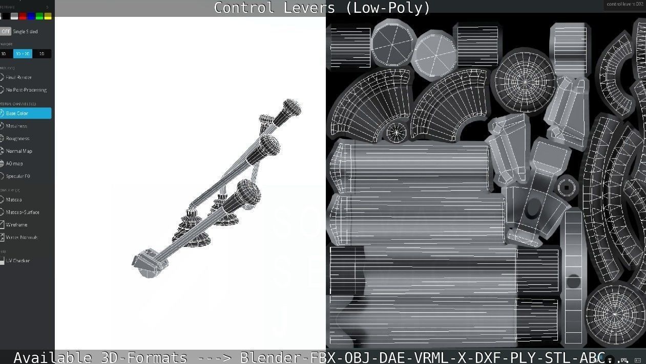 Control Levers - Low Poly Low-poly 3D model_39