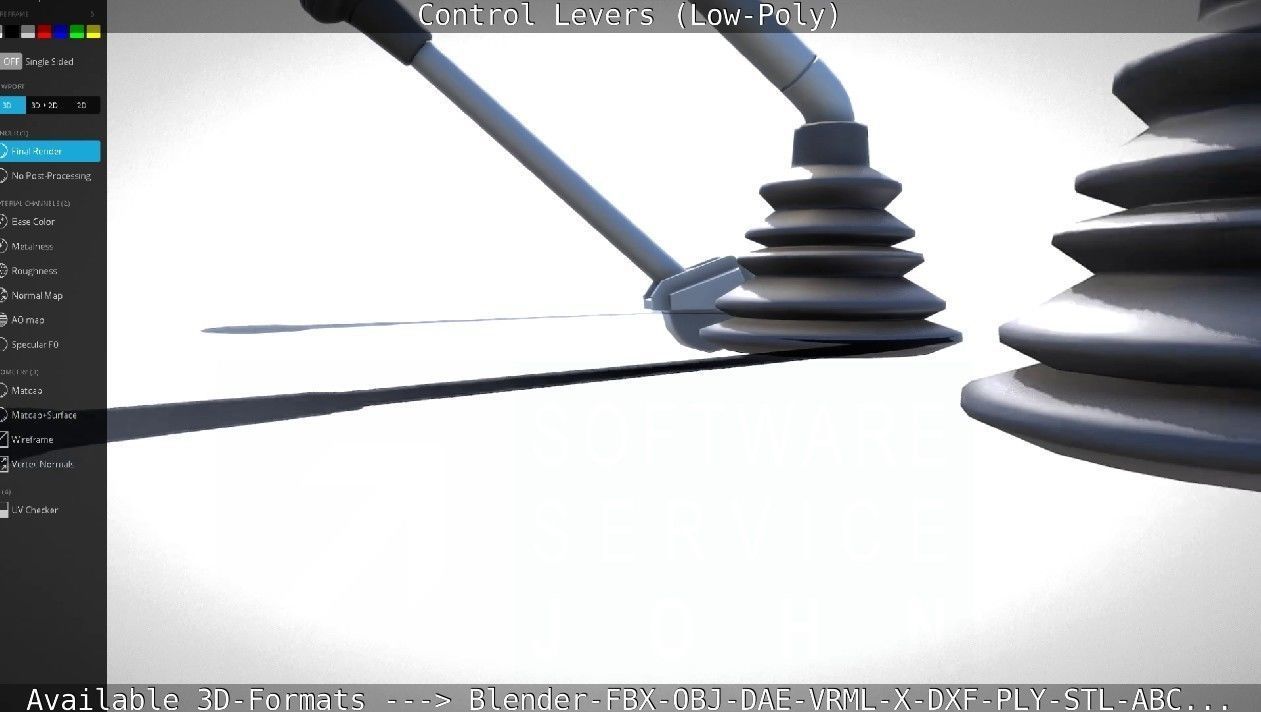 Control Levers - Low Poly Low-poly 3D model_64